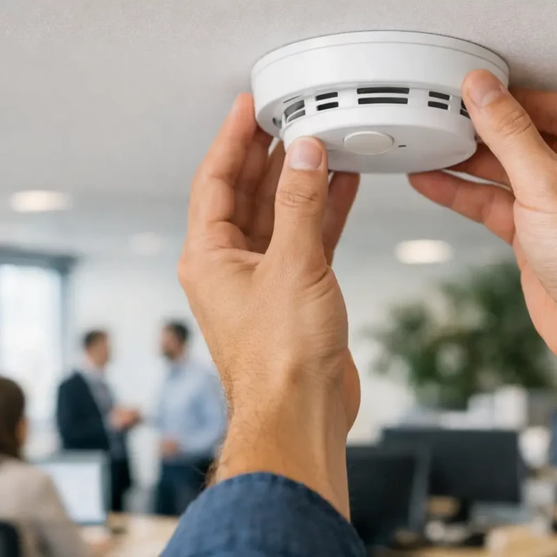 Installation détecteur incendie bureau
