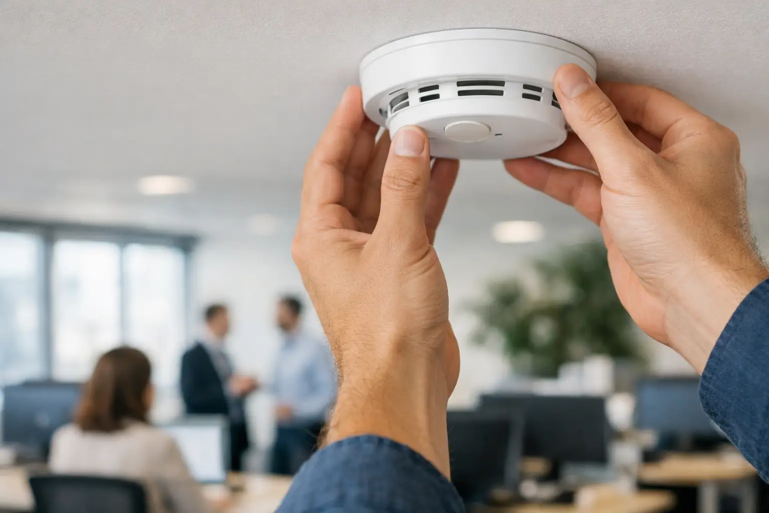Installation détecteur incendie bureau